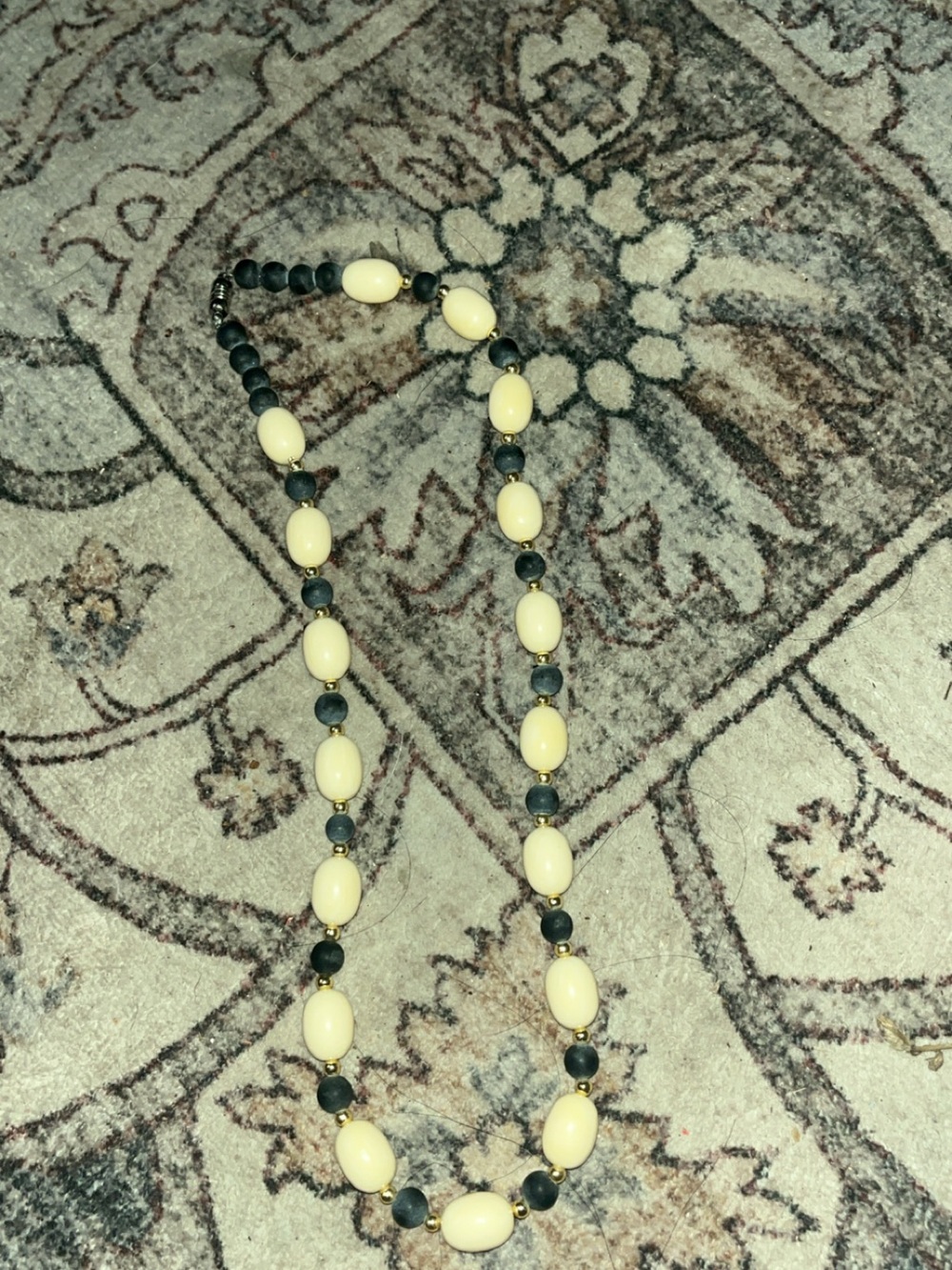 Classic Cream and Black Beaded Necklace - Women Jewelry